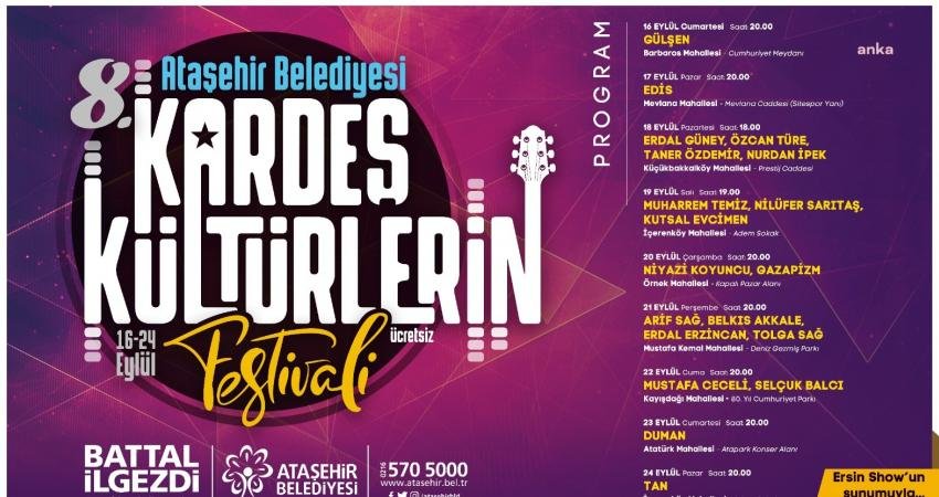 Ataşehir Belediyesi’nin farklı türden müzikleri İstanbullular'la buluşturduğu “Kardeş Kültürlerin Festivali”nin