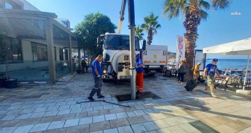 Bodrum Belediyesi, Bodrum genelinde menfez, mazgal ve yağmur suyu hatlarında temizlik