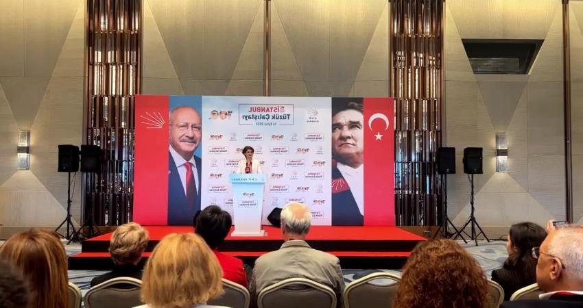 CHP İstanbul İl Başkanı Canan Kaftancıoğlu, “İstanbul Tüzük Çalıştayı”nda yaptığı