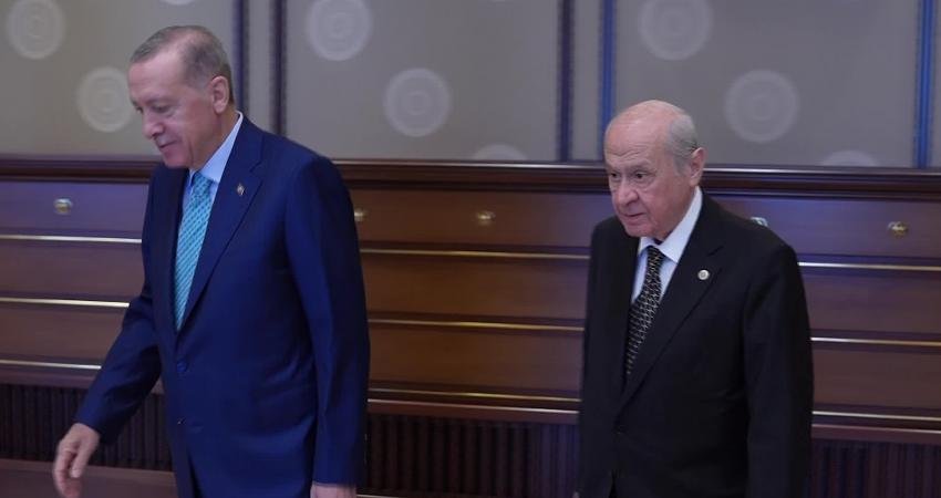 Cumhurbaşkanı Recep Tayyip Erdoğan, Cumhurbaşkanlığı’nda MHP Genel Başkanı Devlet Bahçeli’yi