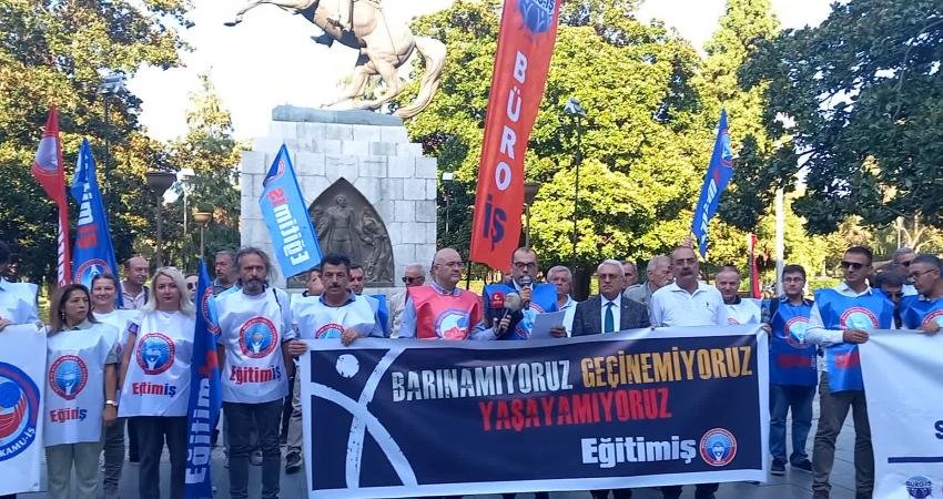 Eğitim- İş Samsun Şube Başkanı Volkan Erken, "Şimdi bizden susmamızı bekliyorlar.