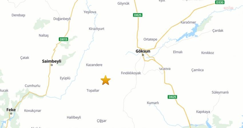 AFAD, Kahramanmaraş'ın Göksun ilçesinde saat 11.22'de 8,48 kilometre derinlikte ve