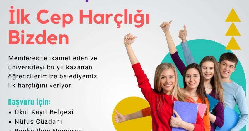 Menderes Belediyesi tarafından üniversiteye başlayacak öğrencilere 2 bin lira maddi