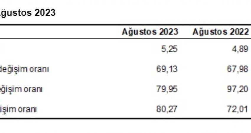 Türkiye İstatistik Kurumu (TÜİK) verilerine göre hizmet üretici fiyatları ağustos