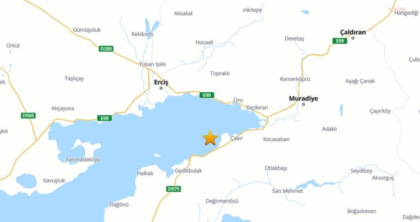 AFAD, saat 14.04’te Van Gölü’nde 7 kilometre derinlikte, 4.7 büyüklüğünde