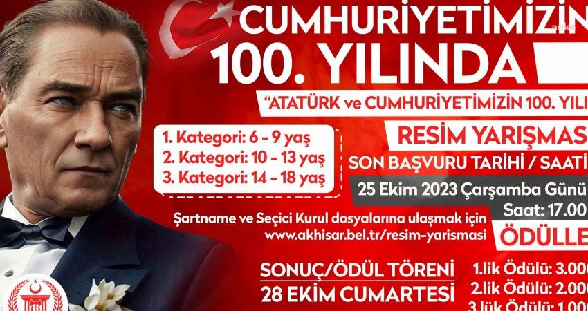 Akhisar Belediyesi tarafından Türkiye Cumhuriyeti’nin kuruluşunun 100. yılına özel resim