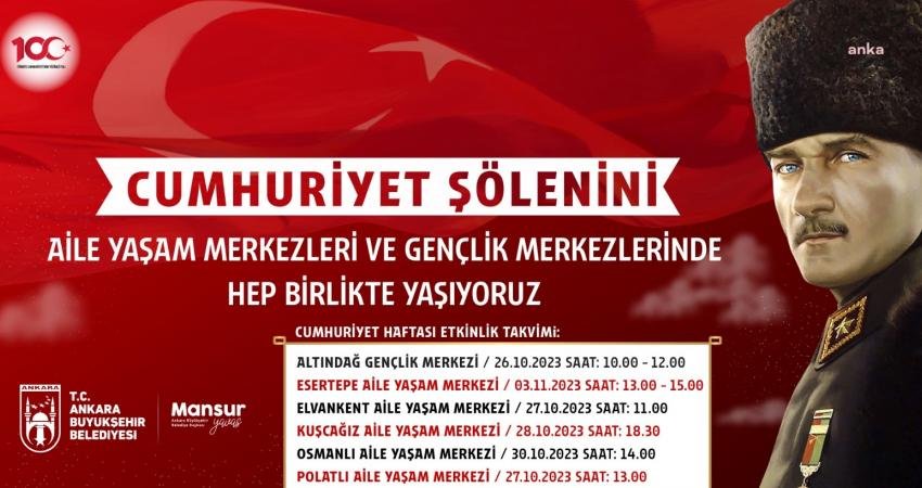 Cumhuriyetin 100’üncü yılını Ankara Büyükşehir Belediyesi'nin düzenlediği etkinliklerle coşkuyla kutlayan