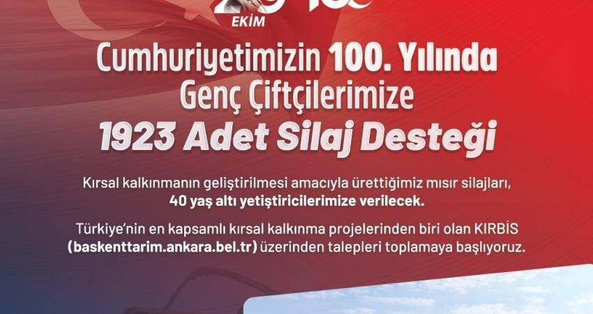 Ankara Büyükşehir Belediyesi, “Cumhuriyetimizin 100’üncü yılında 1923 adet mısır silajı