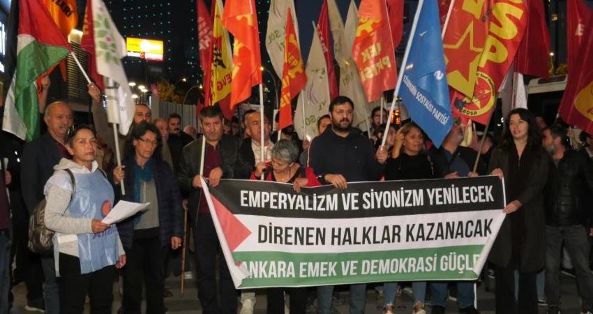 Ankara Emek ve Demokrasi Güçleri, İsrail'in Filistin'e karşı saldırılarını protesto