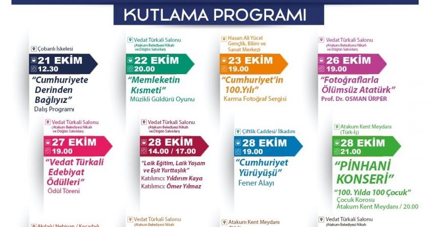 Atakum’da Cumhuriyet’in 100. yıl dönümü, birbirinden özel etkinliklerle kutlanacak. Pinhani