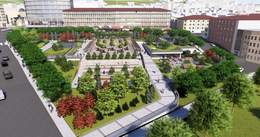 Ankara Büyükşehir Belediyesi'nin, “Ulus Meydan Tasarım Projesi” tüm hızıyla devam
