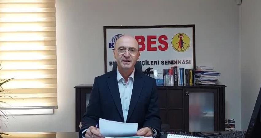 Büro Emekçileri Sendikası (BES) Genel Başkanı Adil Bahadır Berdicioğlu, BES