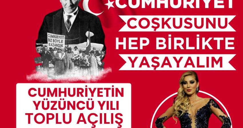 Çine Belediyesi, 29 Ekim Cumhuriyet Bayramı coşkusunu, toplu açılış, temel