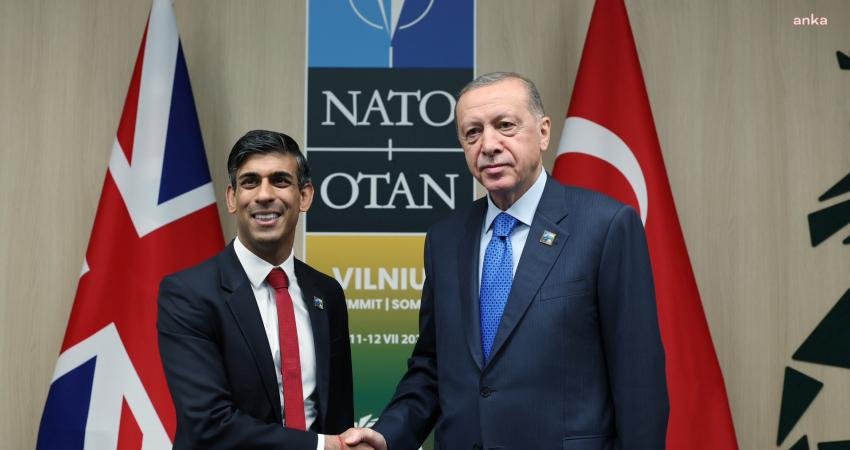 Cumhurbaşkanı Recep Tayyip Erdoğan, bugün İngiltere Başbakanı Rishi Sunak ile