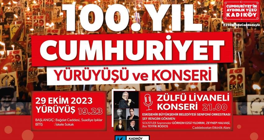 Kadıköy Belediyesi, Cumhuriyetin 100. yılında Bağdat Caddesi’nde Büyük Cumhuriyet Yürüyüşü