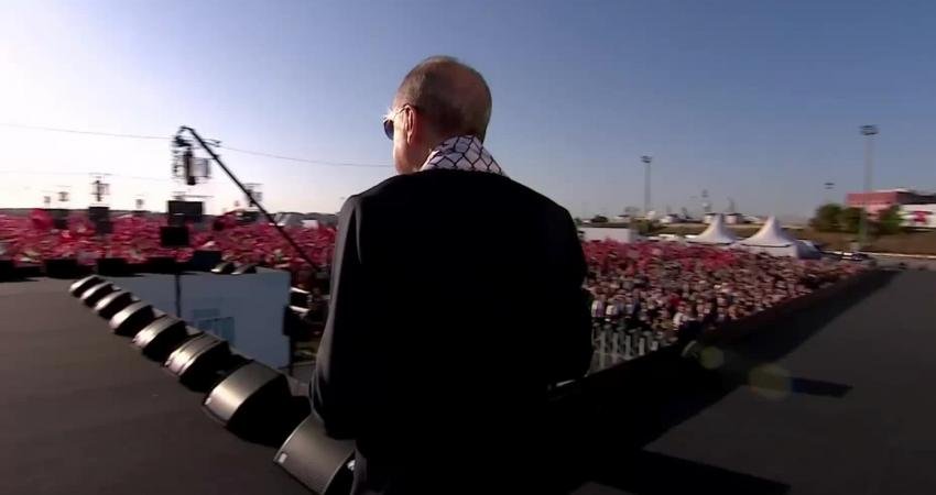 Cumhurbaşkanı Recep Tayyip Erdoğan, İstanbul Atatürk Havalimanı’ndaki Büyük Filistin Mitingi’nde;