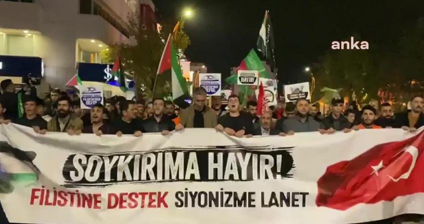 Gazze’de hastaneleri hedef alan İsrail, Elazığ’da “Elâzığ Filistin için Ayakta”