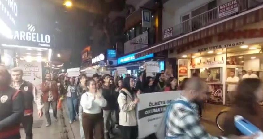 İzmir’de üniversite öğrencileri, Aydın’da Kredi ve Yurtlar Kurumu’na (KYK) bağlı