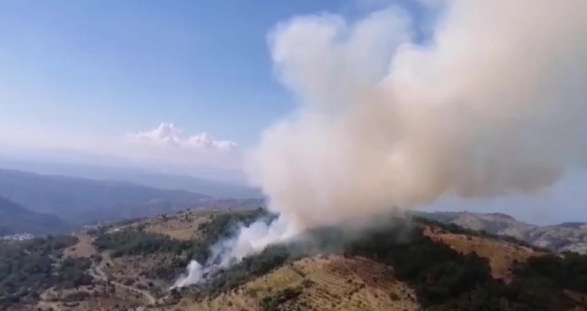 İzmir’in Karabağlar ilçesinde orman yangını çıktı. Yangına ekipler karadan ve