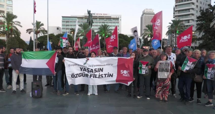 SOL Parti, İzmir’de Konak Cumhuriyet Meydanı’nda; İsrail’in Gazze’deki hastanelere yönelik