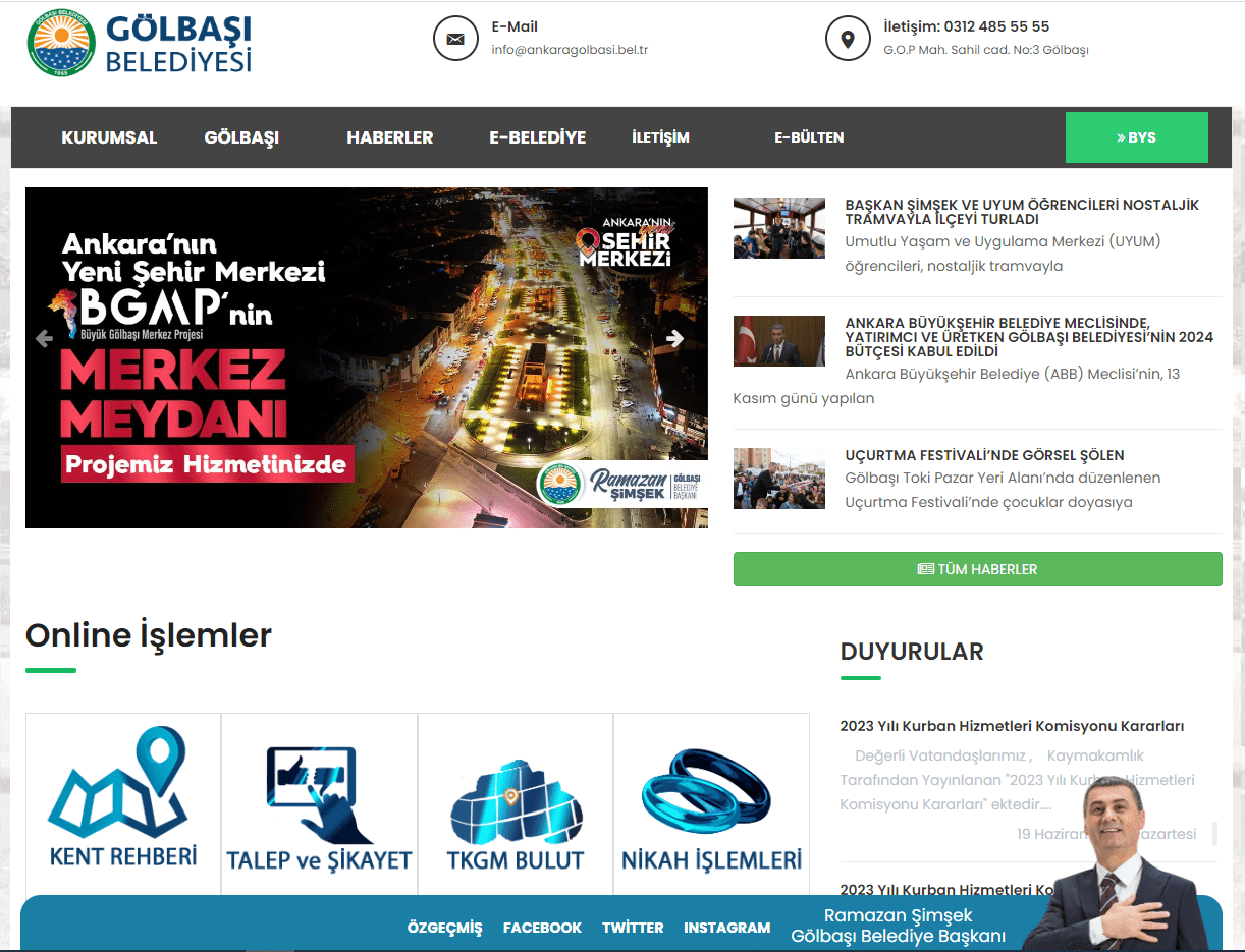 Gölbaşı Belediyesi’nin internet sitesinde yer alan ‘Kent Rehberi’ sayesinde vatandaşlar