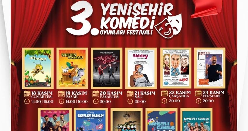 Yenişehir Belediyesi, 3.Yenişehir Komedi Oyunları Festivali ile Türkiye’nin seçkin tiyatrolarını