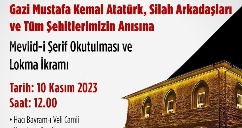 Ankara Büyükşehir Belediyesi, 10 Kasım 2023 günü Cumhuriyet'in kurucusu Gazi Mustafa Kemal