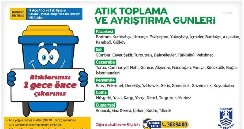 Bodrum Belediyesi Temizlik İşleri Müdürlüğü tarafından “Atık Toplama ve Ayrıştırma