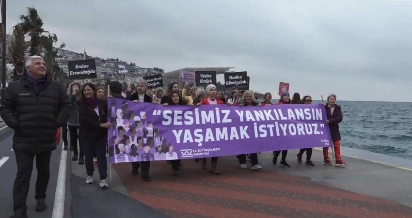 İstanbul’un Büyükçekmece ilçesinde, “Kadına Yönelik Şiddete Karşı Uluslararası Mücadele Günü”