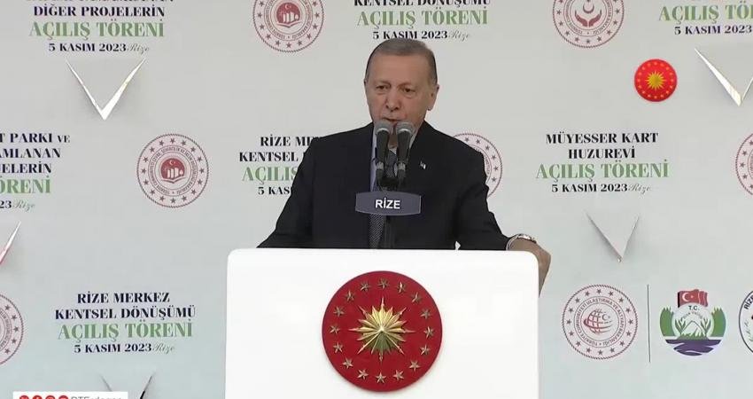 Cumhurbaşkanı Recep Tayyip Erdoğan, Rize'de; "Biz Filistin meselesinde Gazze'de yaşananlar