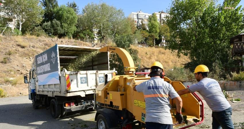 Karabağlar Belediyesi, budanan ya da doğal nedenlerle kırılıp yere düşen
