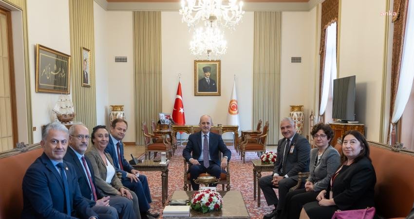 TBMM Başkanı Numan Kurtulmuş, Parlamento Muhabirleri Derneği (PMD) Başkanı Kemal