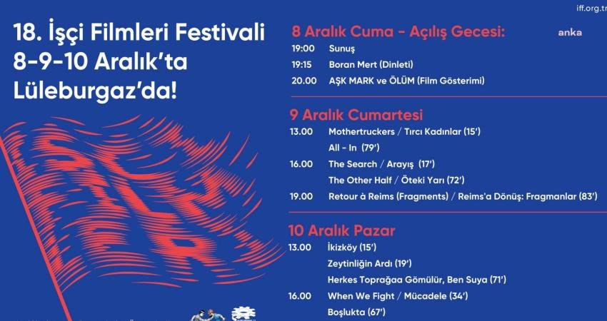 Lüleburgaz Yıldızları Sanat Akademisi, 8 Aralık'ta başlayacak 18. İşçi Filmleri