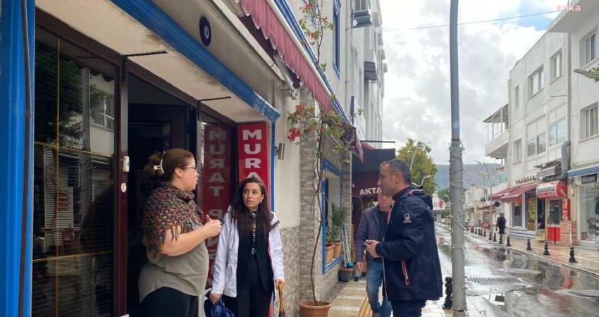 Bodrum Belediyesi ekipleri, aniden yağan yağmurun taşkına neden olmaması için