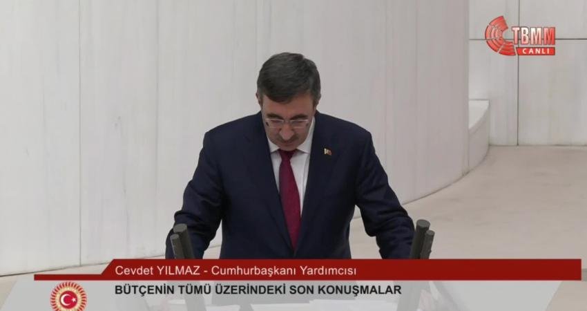 Cumhurbaşkanı Yardımcısı Cevdet Yılmaz TBMM Genel Kurulu'nda; "Amacımız ihracat ve