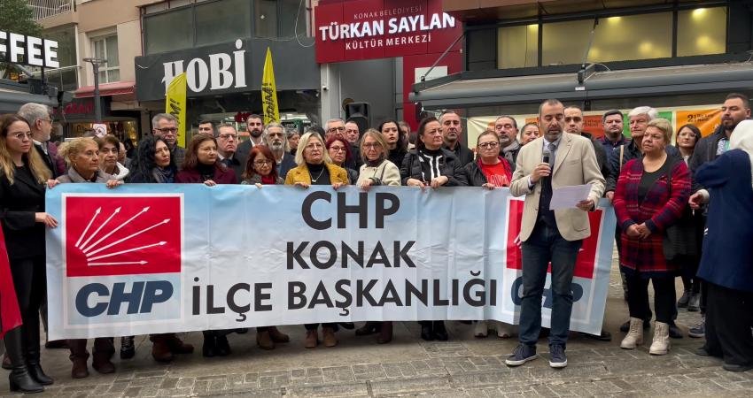 Cumhuriyet Halk Partisi (CHP) Konak İlçe Örgütü tarafından yapılan basın