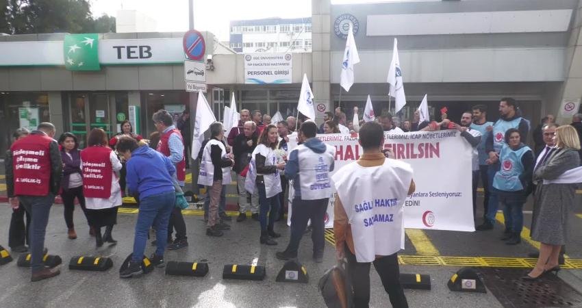 Ege Üniversitesi Hastanesi’nde çalışan sağlık personeli, ek ödeme ve mesai