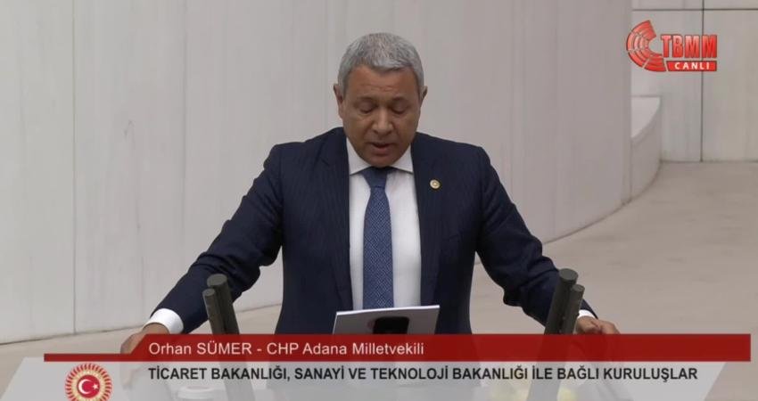 CHP Adana Milletvekili Orhan Sümer, TBMM Genel Kurulu'nda, "TÜİK rakamlarına