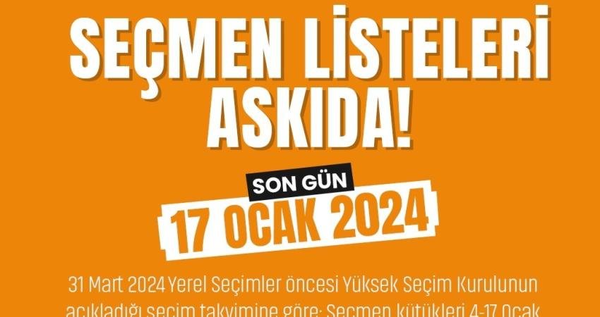 31 Mart 2024 Pazar günü yapılacak olan Mahalli İdareler Seçimleri için seçim