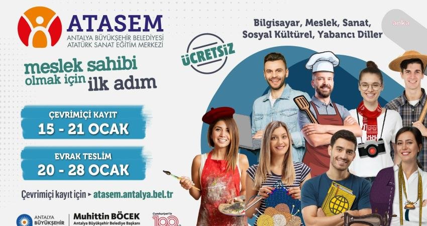 Antalya Büyükşehir Belediyesi'ne bağlı Atatürk Sanat ve Meslek Eğitimi Kurslarının
