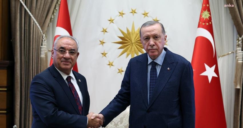 Cumhurbaşkanı Recep Tayyip Erdoğan, DSP Genel Başkanı Önder Aksakal ile