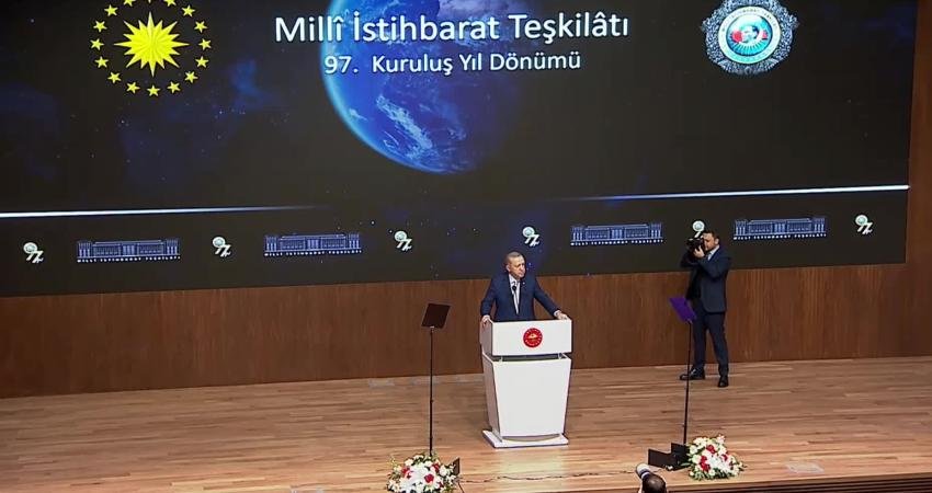 Cumhurbaşkanı Recep Tayyip Erdoğan, Ankara'da Milli İstihbarat Teşkilatı'nın (MİT) 97.