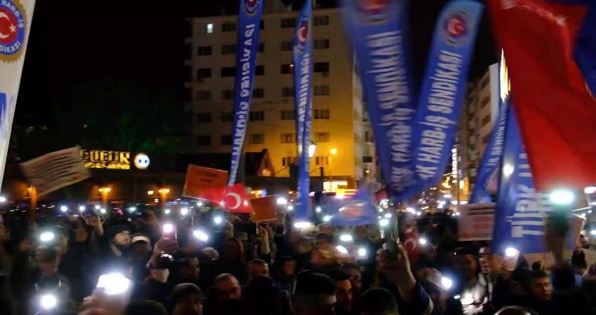 Türk Harb İş Sendikasına üye yüzlerce savunma sanayi işçisi, 'geçinemiyoruz'