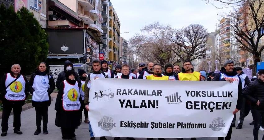 KESK Eskişehir Şubeler Platformu tarafından “İnsanca yaşayacak ücret istiyoruz” talebiyle