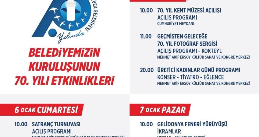 Kumluca Belediyesi'nin 70. kuruluş yıl dönümü nedeniyle 5-6-7 Ocak tarihleri
