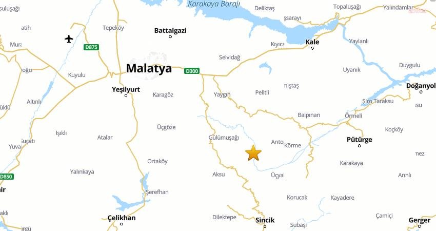 Malatya'nın Battalgazi ilçesinde 8.76 kilometre derinlikte 4 büyüklüğünde deprem oldu.