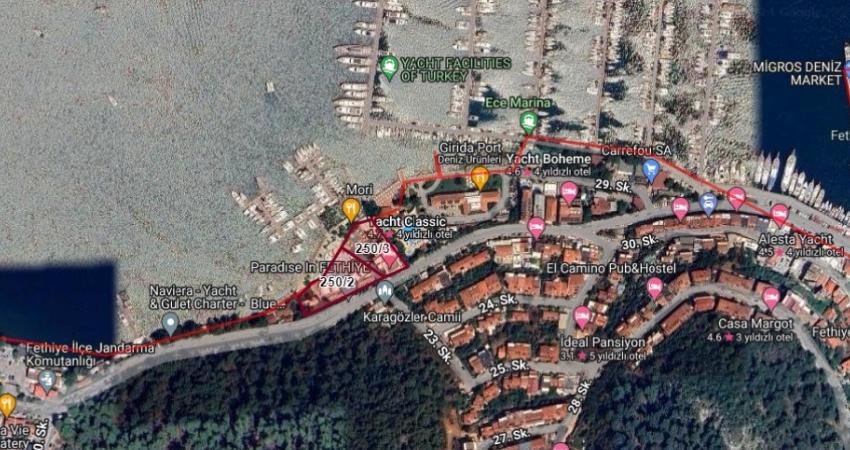 Muğla’nın Fethiye İlçesi Karagözler Mahallesi’nde yapılması planlanan Yat/Tekne Bağlama İskelesi