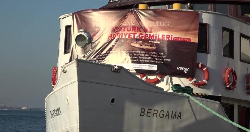 Tarihi Bergama Vapuru’nda ‘Atatürk ve Cumhuriyet Gemileri Sergisi’ Açıldı İzmir Büyükşehir Belediyesi iştiraki İZDENİZ A.Ş.’nin organize ettiği “100 Yıllık