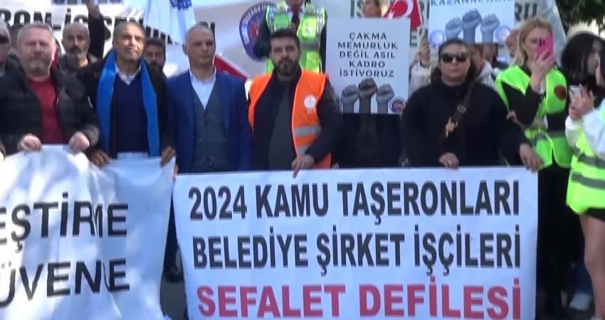 Tüm Kamu Çalışanları Derneği üyesi taşeron işçiler, kadro talebinde bulunmak