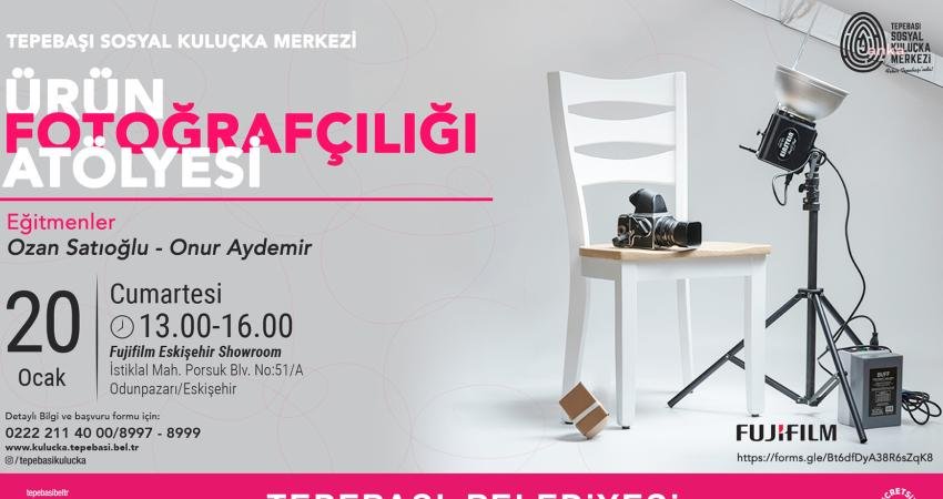 Tepebaşı Sosyal Kuluçka Merkezi öncülüğünde “Ürün Fotoğrafçılığı Atölyesi” düzenlenecek.